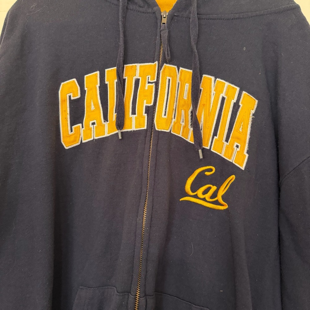 University of California Berkeley Hoodie Navy Hooded Sweatshirt Jacket XXL Cal - Picture 2 of 8